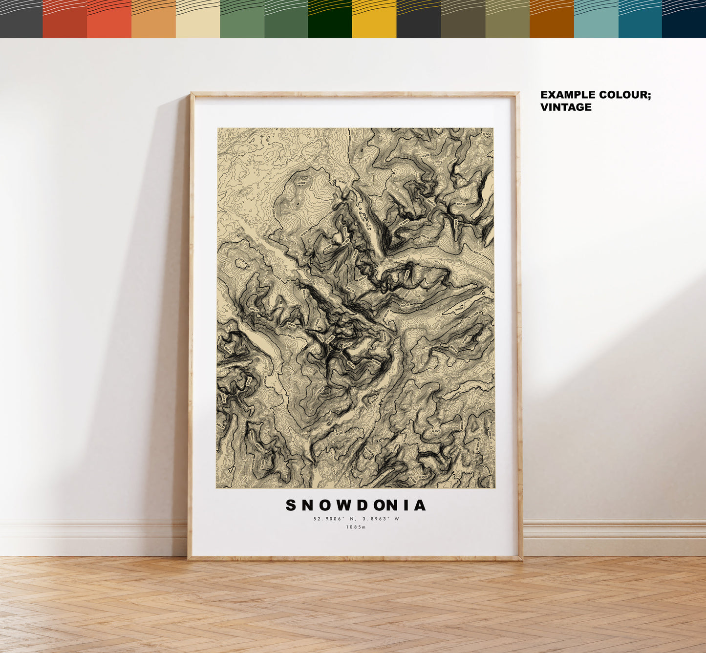 Snowdonia Print - Contour Map -  Snowdonia Map - Topographic Map - Print - Poster - Wall Art - Snowdonia Gift - Snowdon - Topography - Wales