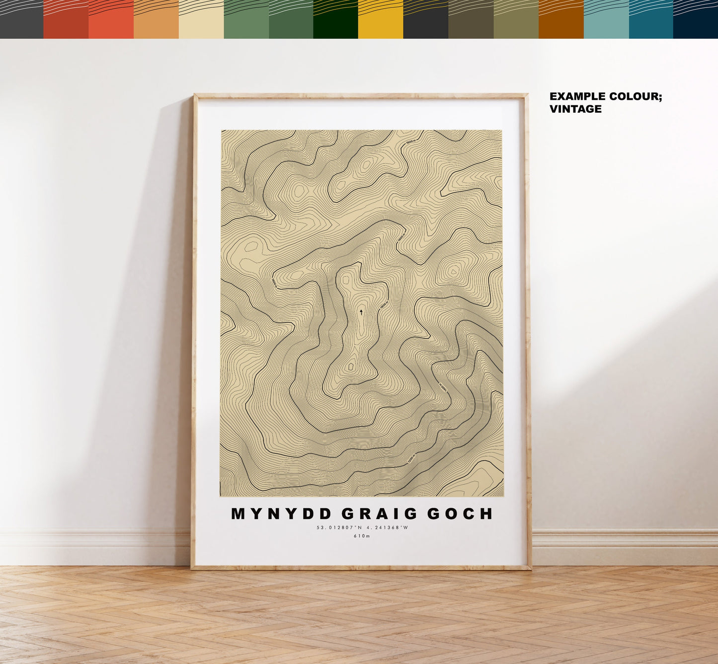 Craig Cym Silyn Print - Contour Map - Craig Cym Silyn Poster - Wales - Topographic Map - Print - Poster - Wall Art - Nantlle Ridge