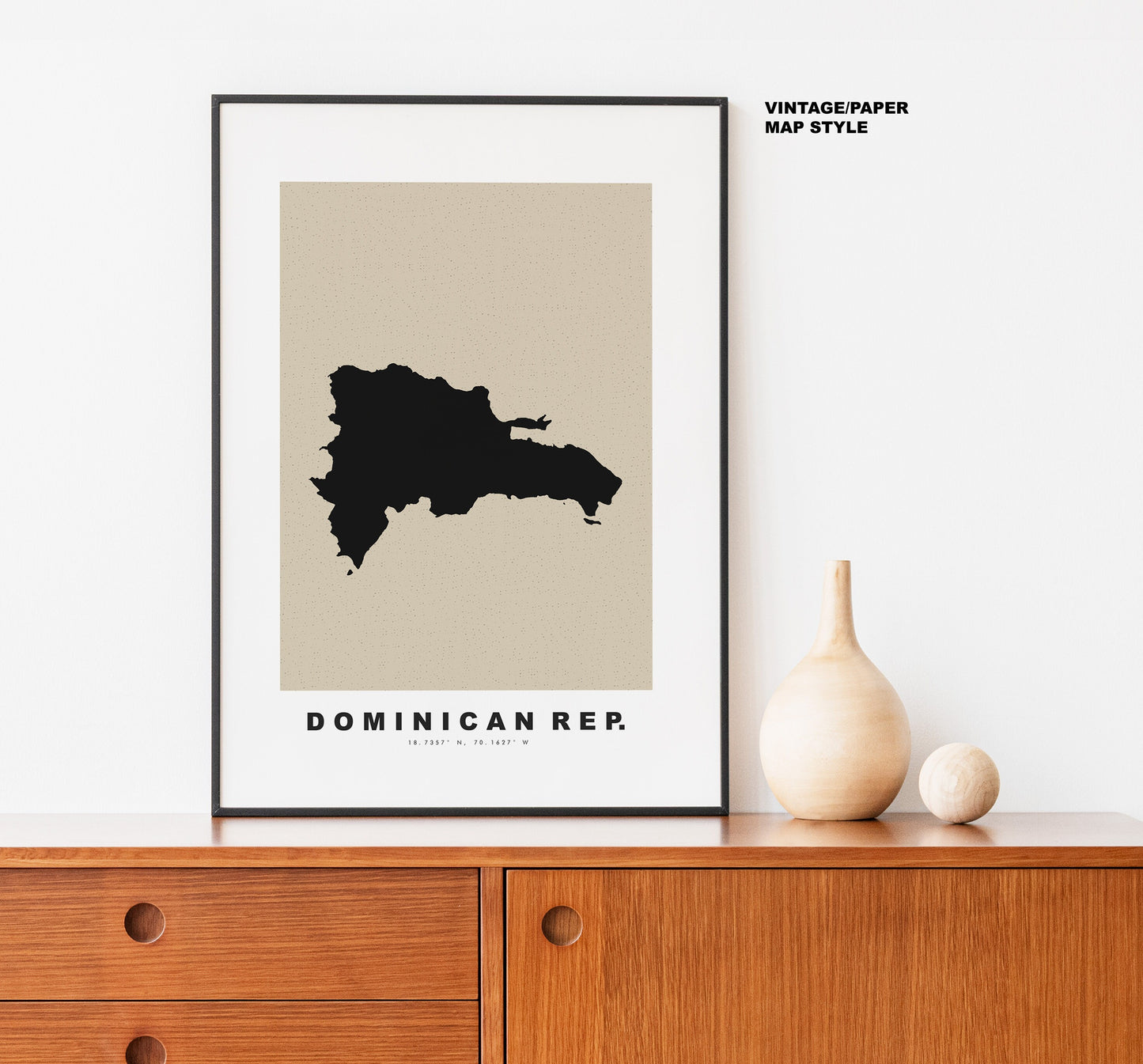 Dominican Republic Map Print - Personalised Map Gift - Framed or Canvas Options Available - Custom Text Options - Personalised Gift - Carribean