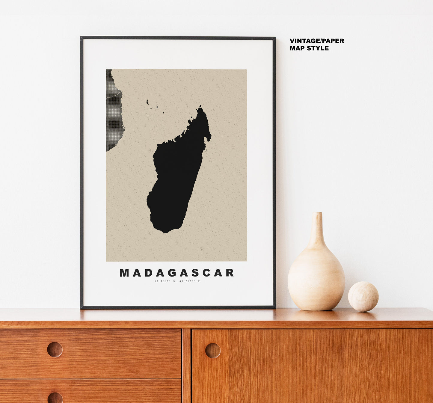 Madagascar Map Print - Personalised Map Gift - Framed or Canvas Options Available - Custom Text Options - Personalised Gift - Africa