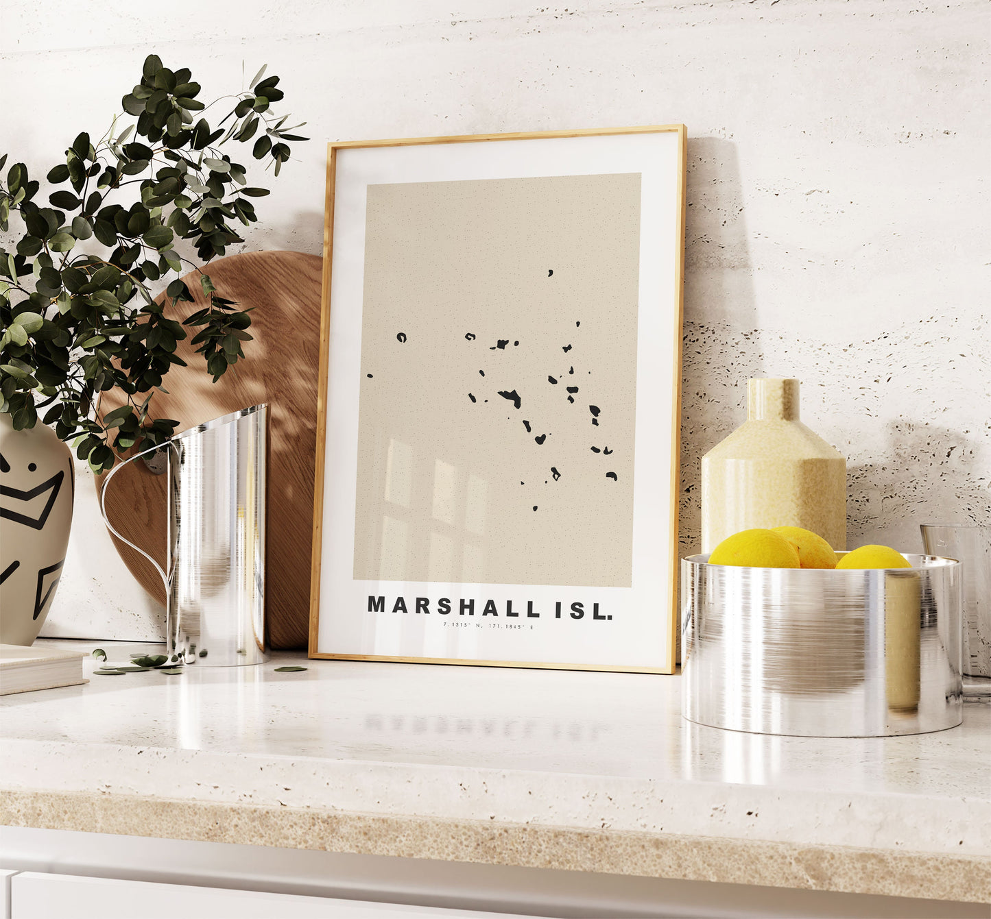 Marshall Islands Map Print - Personalised Map Gift - Framed or Canvas Options Available - Custom Text Options - Personalised Gift - Oceania