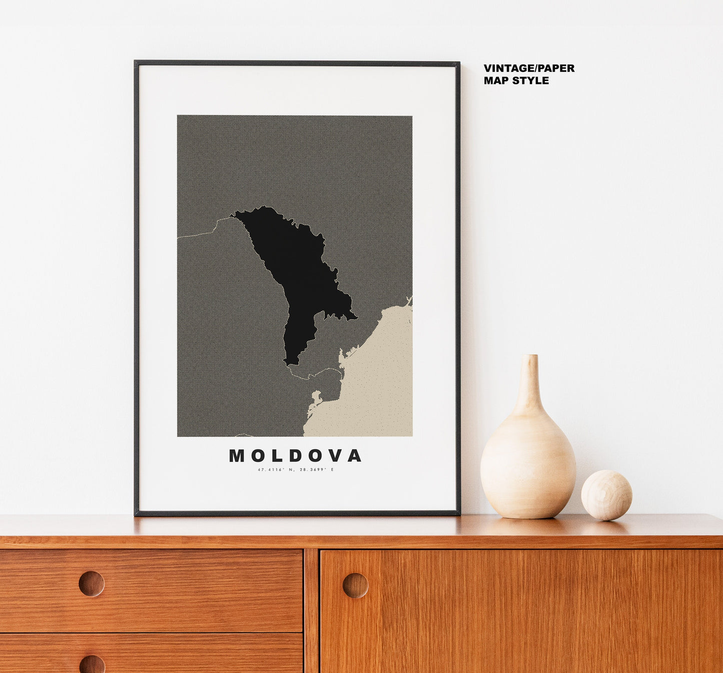 Moldova Map Print - Personalised Map Gift - Framed or Canvas Options Available - Custom Text Options - Personalised Gift - Europe