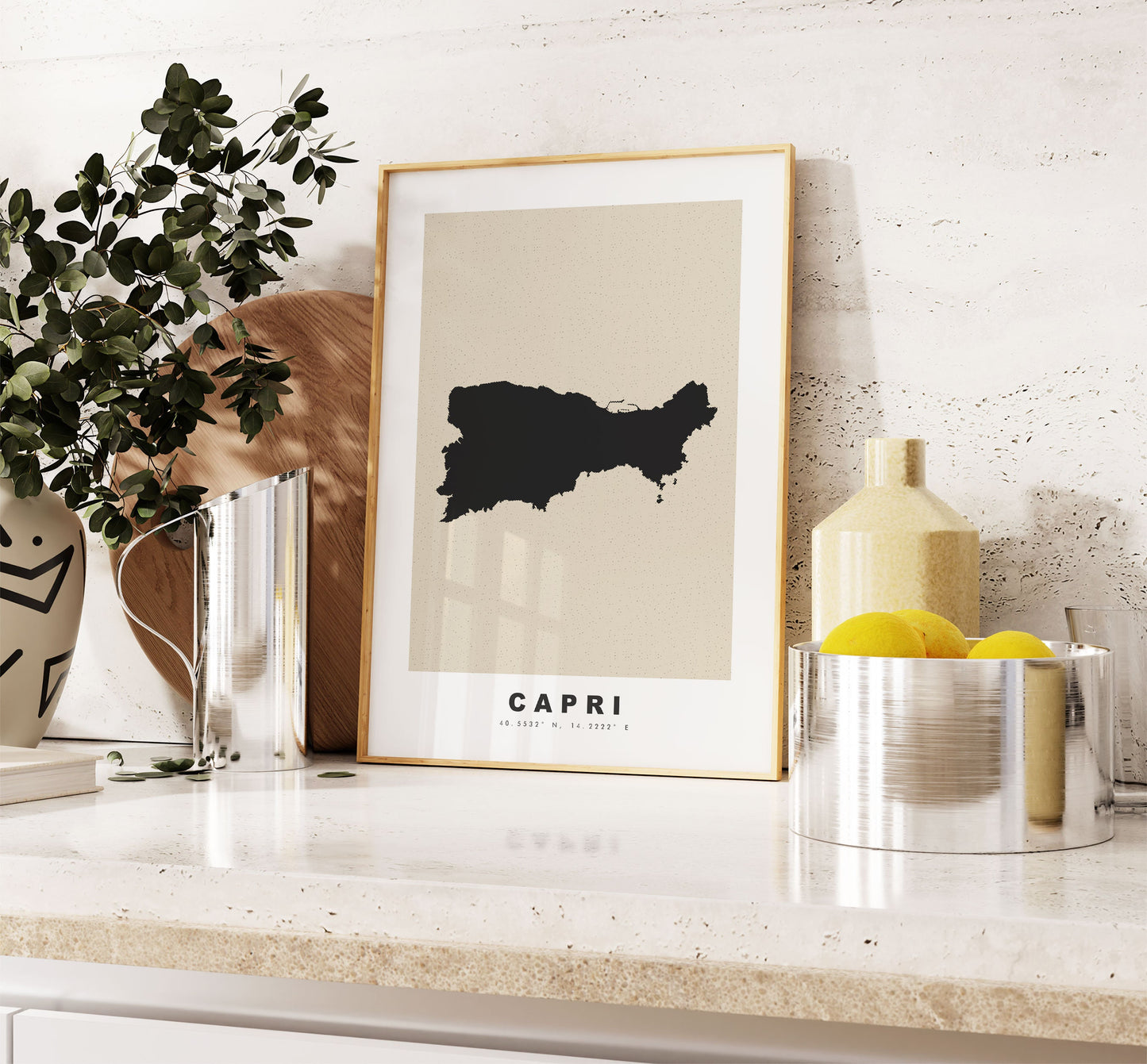 Capri Map Print - Personalised Map Gift - Framed or Canvas Options Available - Custom Text Options - Personalised Gift - Italy & Islands