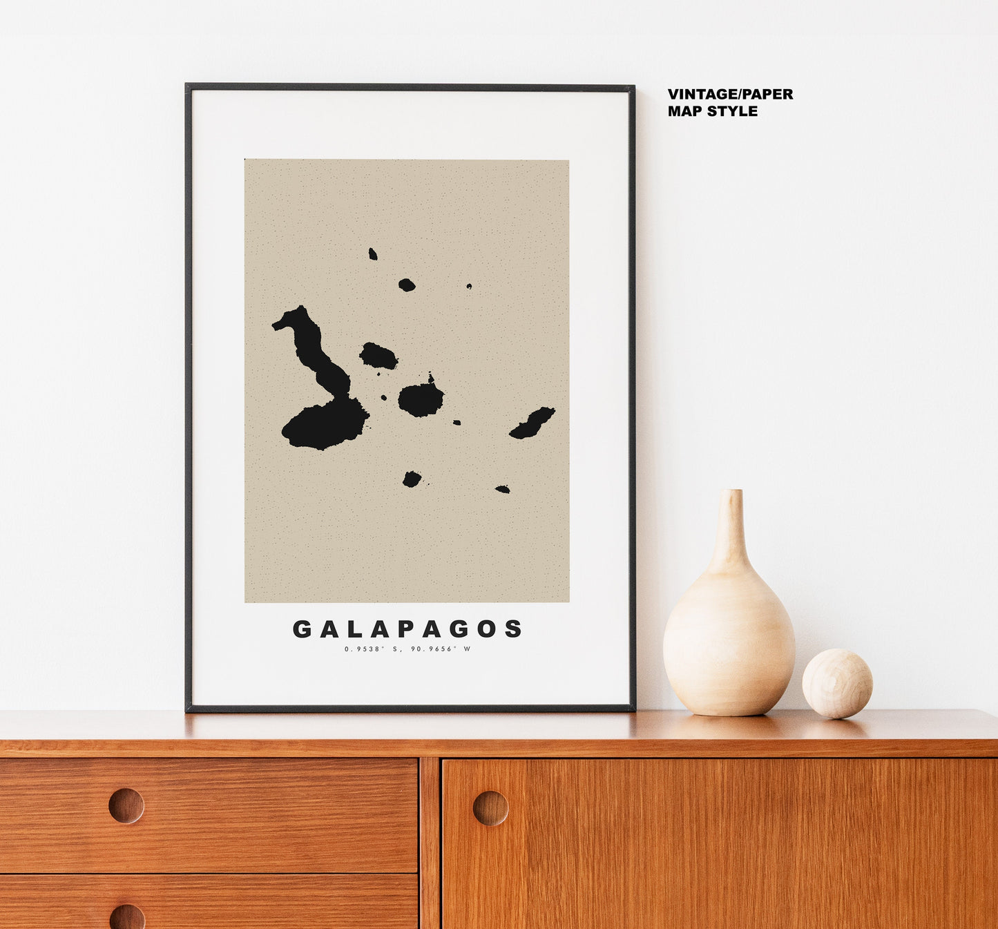 Galapagos Islands Map Print - Personalised Map Gift - Framed or Canvas Options Available - Custom Text Options - Personalised Gift - South America