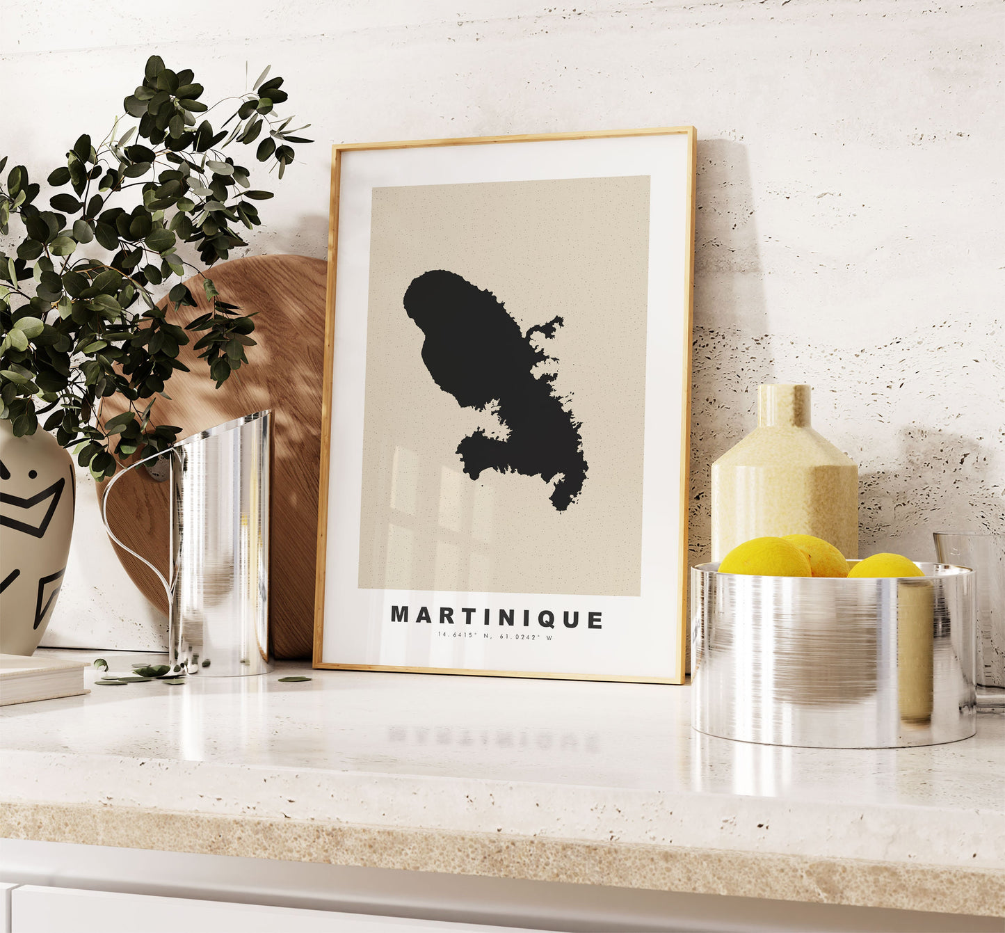 Martinique Map Print - Personalised Map Gift - Framed or Canvas Options Available - Custom Text Options - Personalised Gift - Caribbean