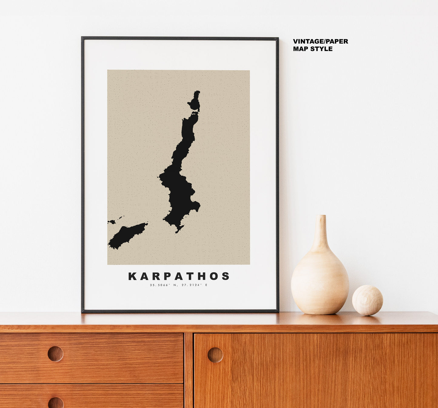 Karpathos Map Print - Personalised Map Gift - Framed or Canvas Options Available - Custom Text Options - Personalised Gift - Greece & Islands