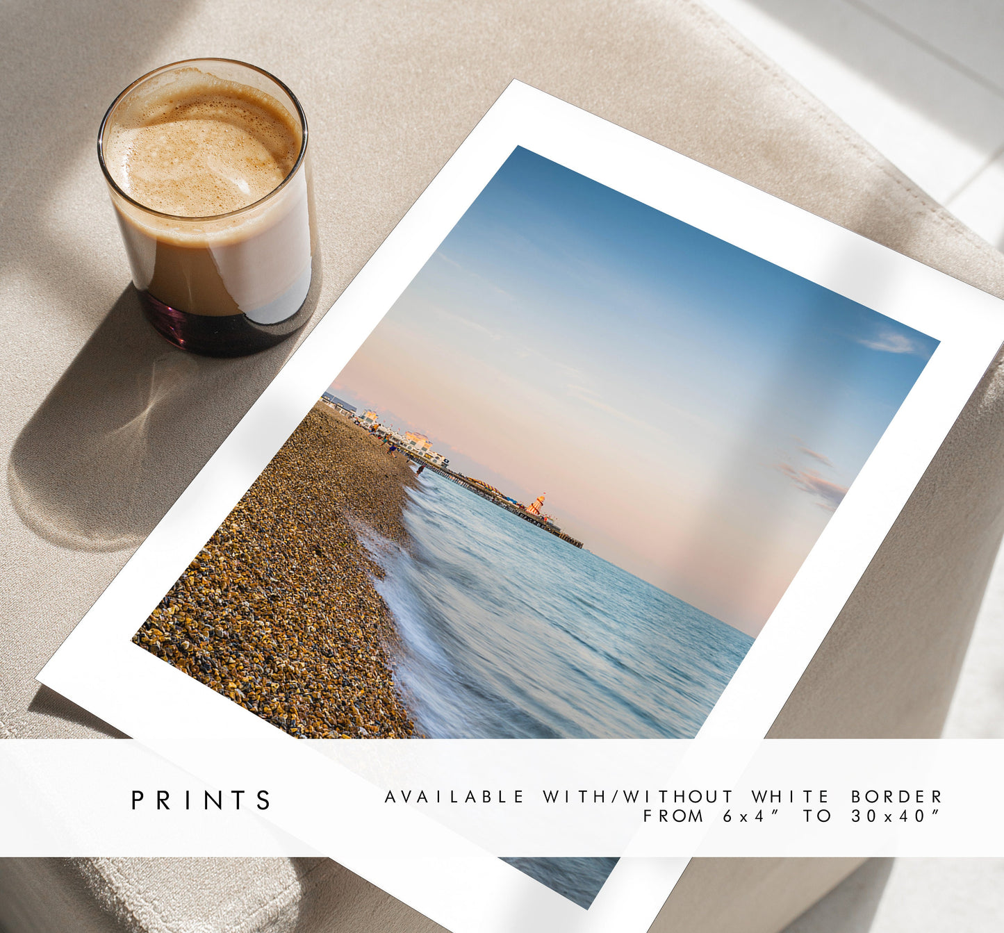 Southsea Beach - Photography Print - Portsmouth and Southsea Prints - Wall Art -  Frame and Canvas Options -  Portrait