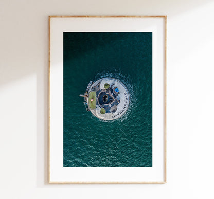 Spitbank Fort - Photography Print - Portsmouth and Southsea Prints - Wall Art -  Frame and Canvas Options - Portrait - Aerial