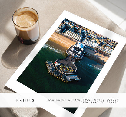 South Parade Pier - Photography Print - Portsmouth and Southsea Prints - Wall Art -  Frame and Canvas Options - Portrait - Aerial