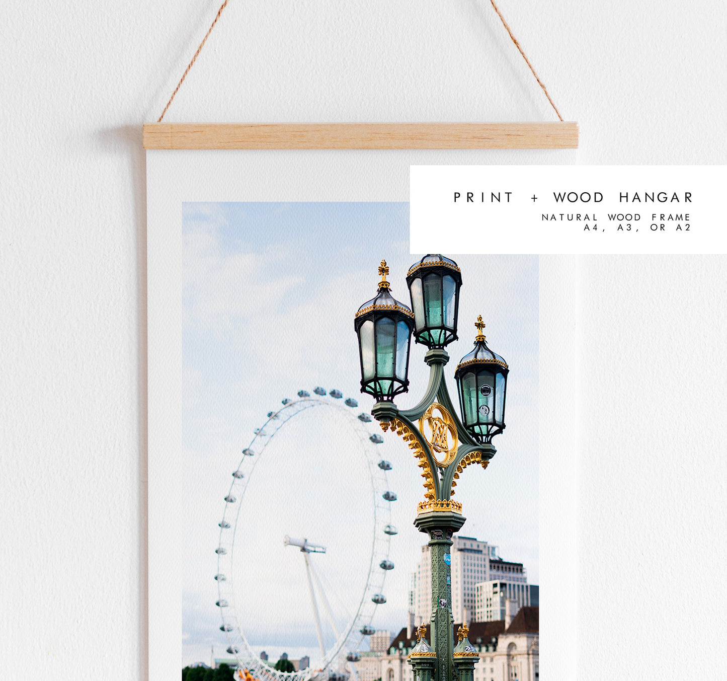 London Eye - London Photography Print - Fine Art Photography - London Print - Poster - Wall Art - UK - Minimalist - Modern - Streetlamp