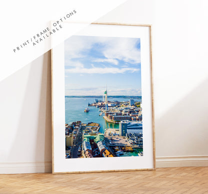 Portsmouth Print -  Photography Print - Portsmouth and Southsea Prints - Wall Art -  Frame and Canvas Options - Portrait - Aerial