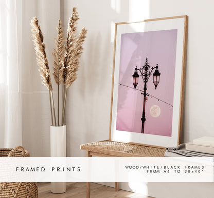 Southsea Pink Moon - Photography Print - Portsmouth and Southsea Prints - Wall Art -  Frame and Canvas Options - Portrait