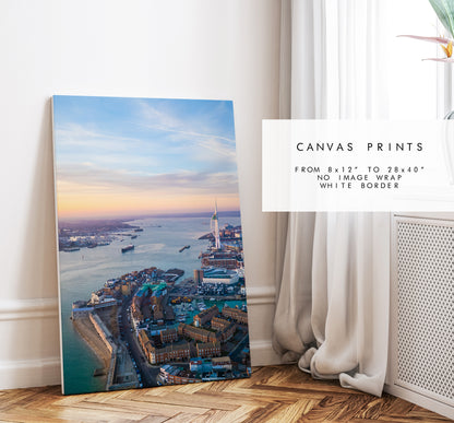 Portsmouth Print -  Photography Print - Portsmouth and Southsea Prints - Wall Art -  Frame and Canvas Options - Portrait - Aerial