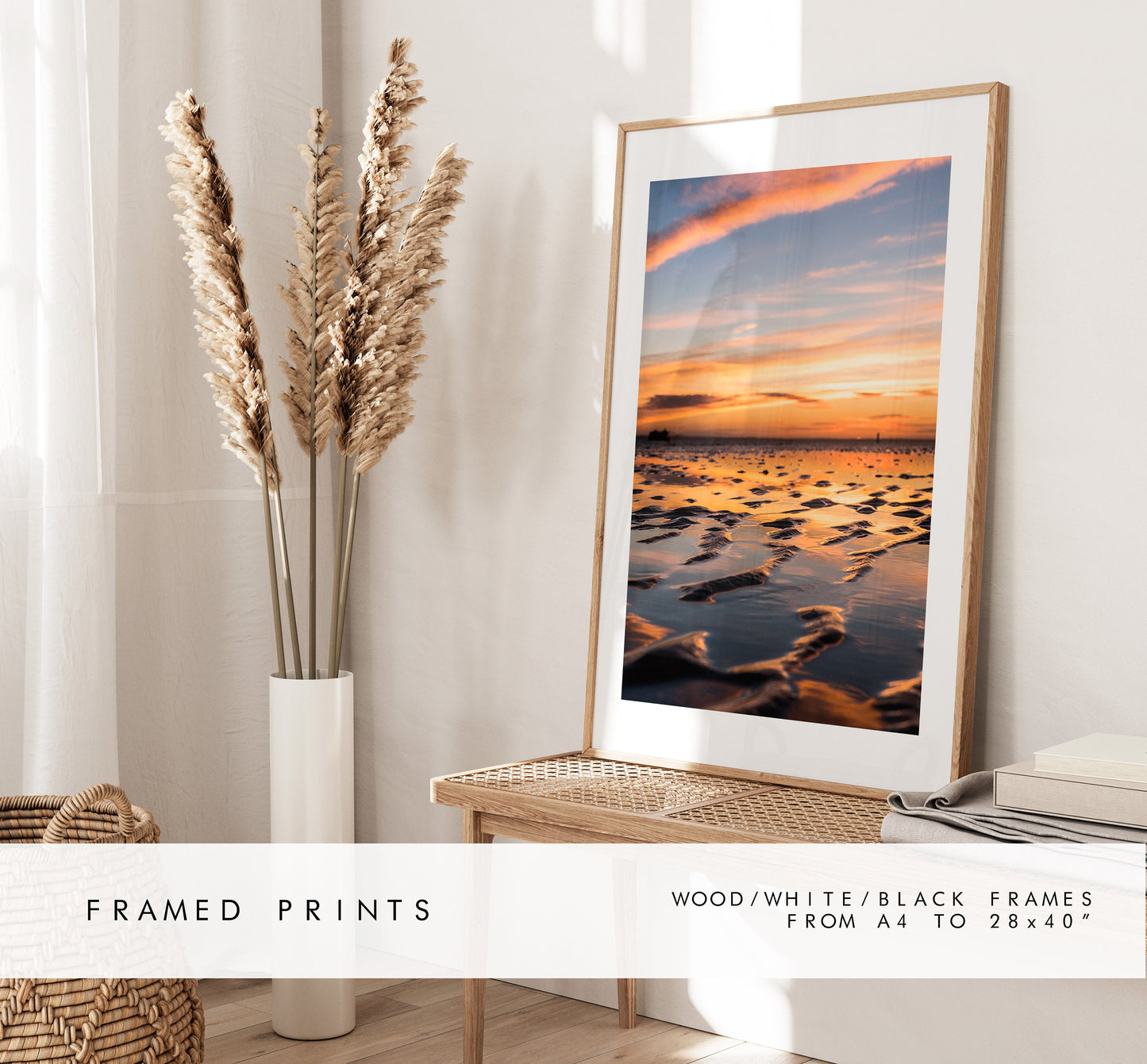 Southsea Beach - Photography Print - Portsmouth and Southsea Prints - Wall Art -  Frame and Canvas Options - Portrait