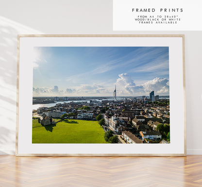 Portsmouth Skyline - Photography Print - Portsmouth and Southsea Prints - Wall Art -  Frame and Canvas Options - Landscape - Aerial