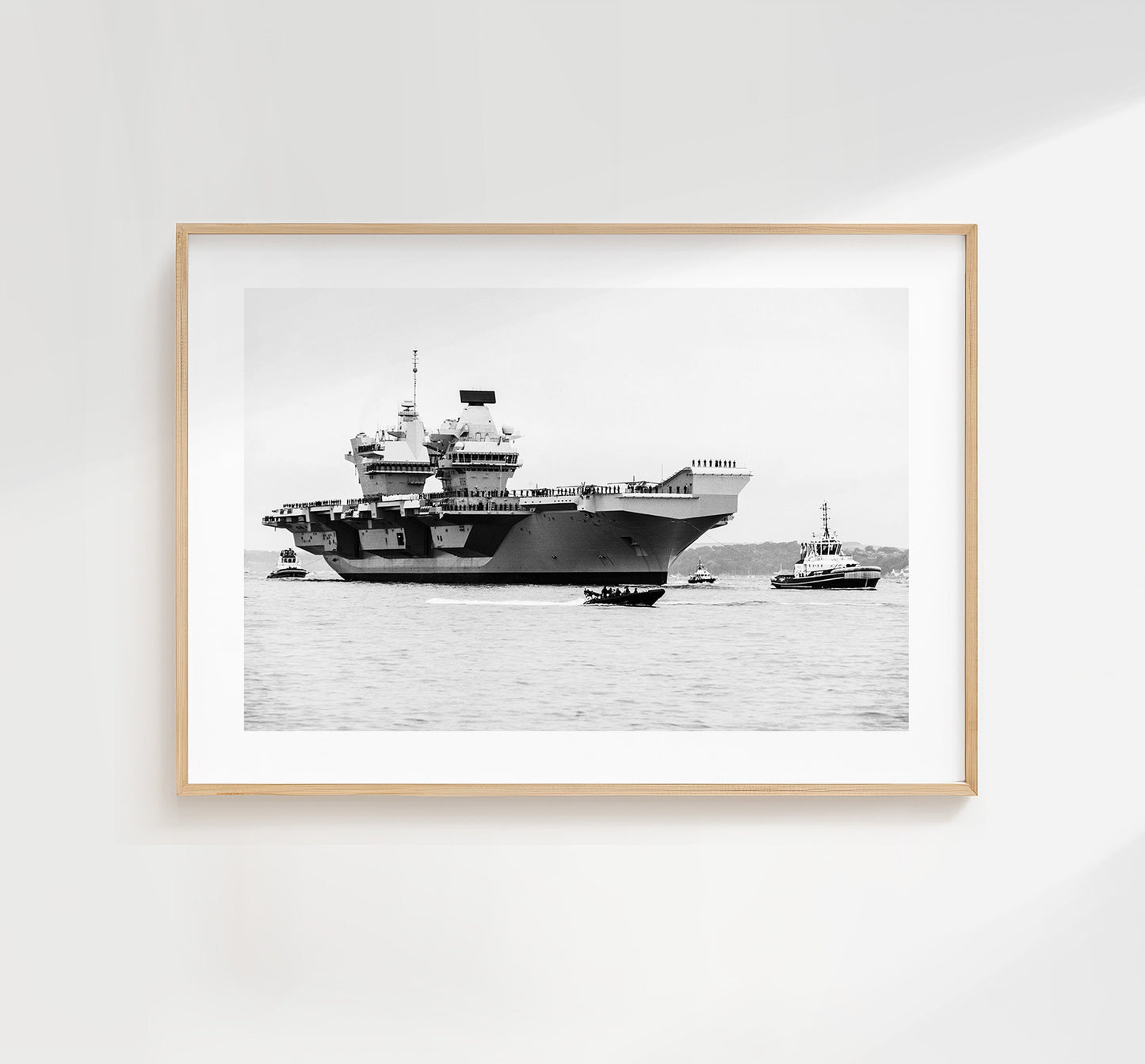 HMS Queen Elizabeth - Photography Print - Portsmouth and Southsea Prints - Wall Art -  Frame and Canvas Options - Landscape - BW