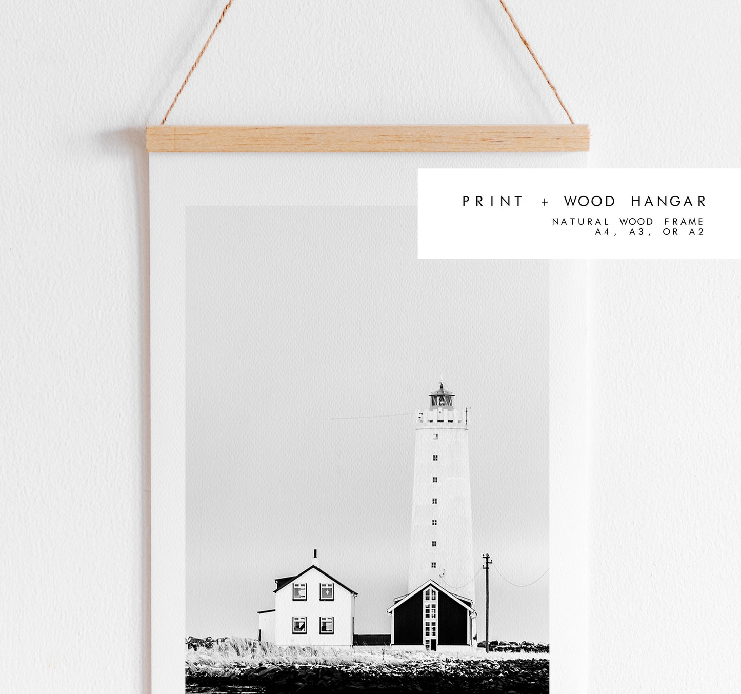 Reykjavik Lighthouse - Iceland Photography Print - Iceland Wall Art - Iceland Poster - Black and White Photography - Lighthouse Print - Gift