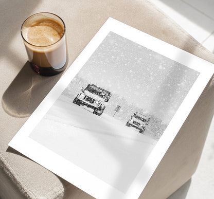 Snowstorm - Iceland Photography Print - Iceland Wall Art - Iceland Poster - Black and White Photography - Blizzard - Winter Scene - Snow