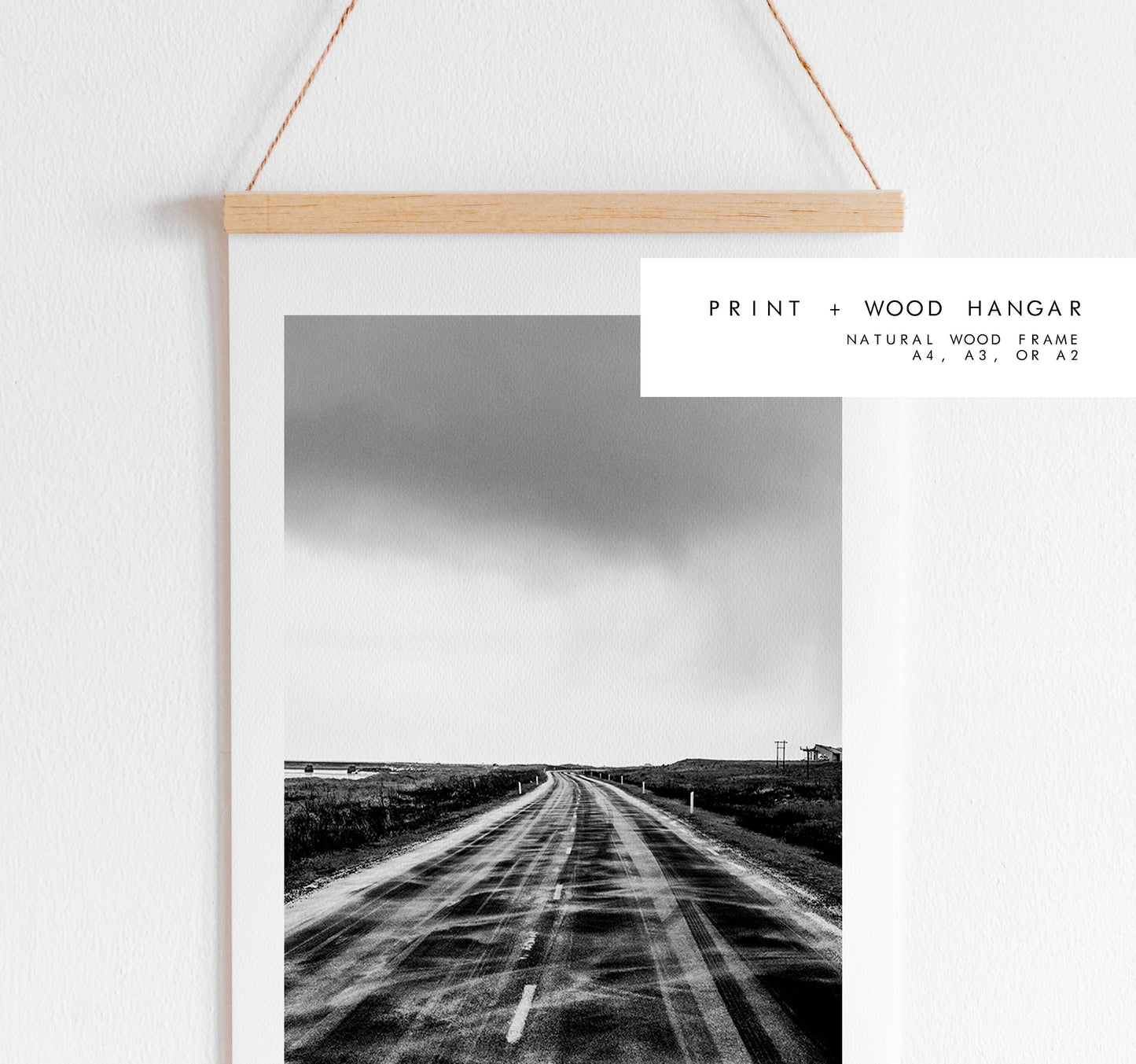 Black and White Road Print - Iceland Photography Print - Iceland Wall Art - Iceland Poster - Black and White Photography - Southern Iceland