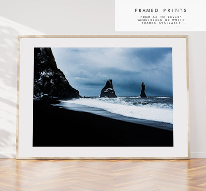 Reynisfjara Black Sand Beach -  Iceland Photography Print - Iceland Wall Art - Iceland Poster - Landscape - Icelandic Beach - Black Sand