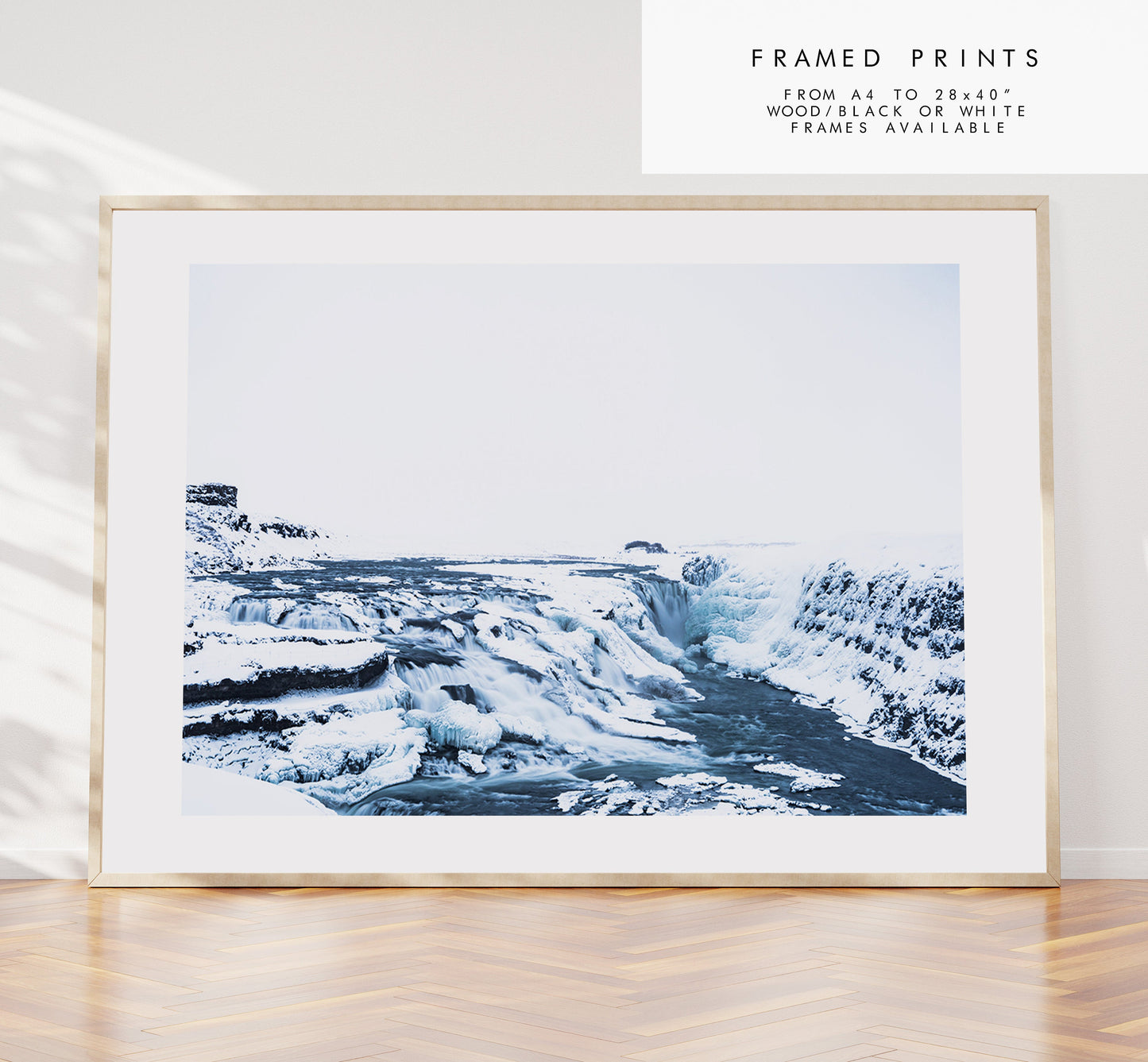 Gullfoss Print - Iceland Photography Print - Iceland Wall Art - Iceland Poster - Landscape - Golden Circle - Frozen Landscape - Winter Print