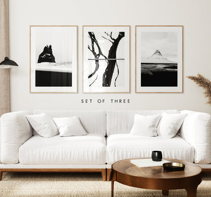 Iceland Print Set - Black and White Photography - Print Set x3 - Monochrome - Minimalist - Iceland Print - Iceland Poster - Iceland Wall Art