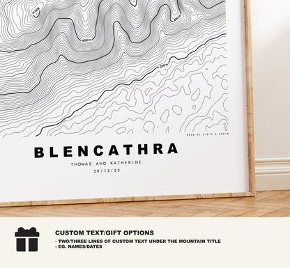 Blencathra Print - Contour Map -  Blencathra Lake District Map - Lake District - Topographic Map - Print - Poster - Wall Art - Topography