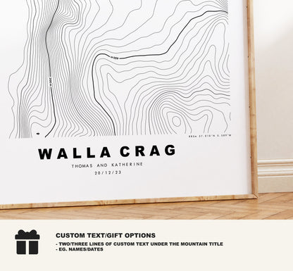 Walla Crag Print - Contour Map -  Walla Crag Lake District Map - Lake District - Topographic Map - Print - Poster - Wall Art - Topography