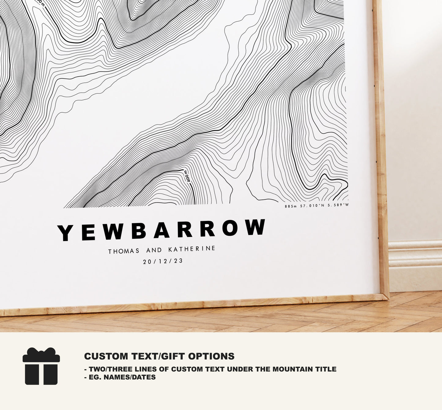 Yewbarrow Print - Contour Map -  Yewbarrow Lake District Map - Lake District - Topographic Map - Print - Poster - Wall Art - Topography