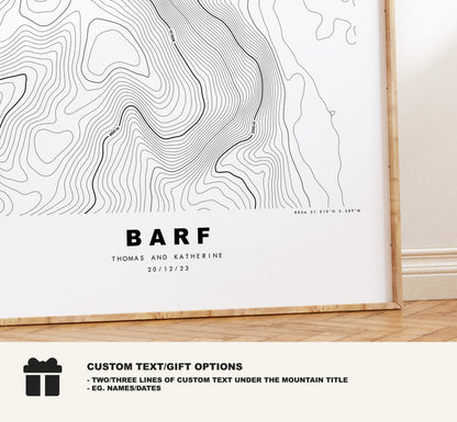 Barf Print - Contour Map -  Barf Lake District Map - Lake District - Topographic Map - Print - Poster - Wall Art - Topography