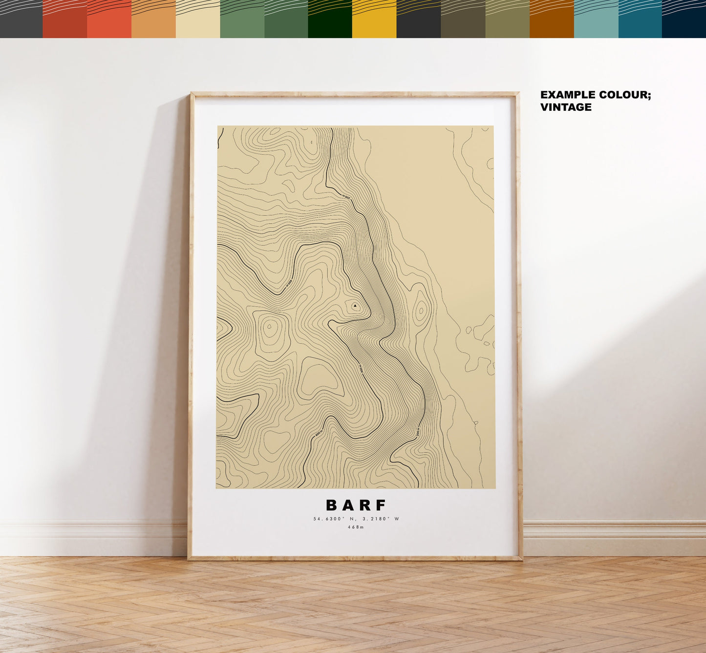 Barf Print - Contour Map -  Barf Lake District Map - Lake District - Topographic Map - Print - Poster - Wall Art - Topography