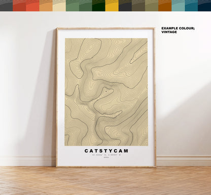 Catstycam Print - Contour Map -  Catstye Cam Lake District Map - Lake District - Topographic Map - Print - Poster - Wall Art - Topography