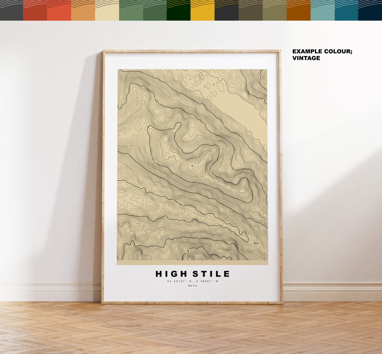 High Stile Print - Contour Map -  High Stile Lake District Map - Lake District - Topographic Map - Print - Poster - Wall Art - Topography