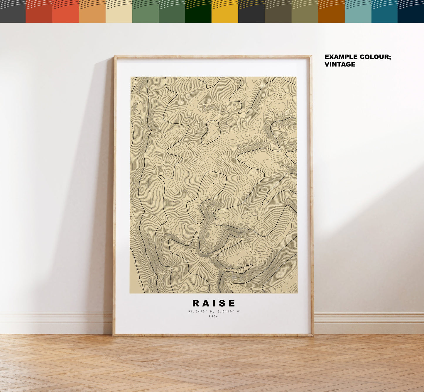 Raise Print - Contour Map -  Raise Lake District Map - Lake District - Topographic Map - Print - Poster - Wall Art - Topography