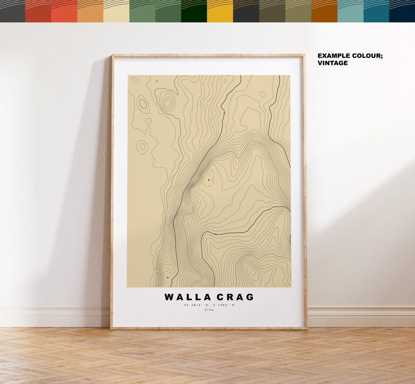 Walla Crag Print - Contour Map -  Walla Crag Lake District Map - Lake District - Topographic Map - Print - Poster - Wall Art - Topography