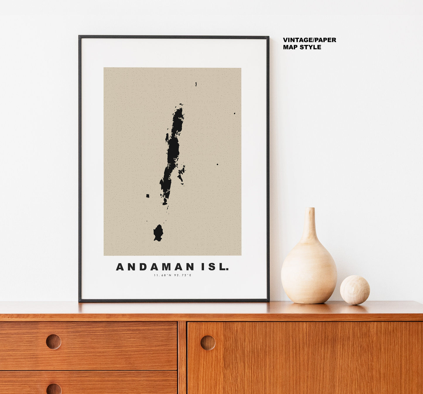 Andaman Islands Map Print - Personalised Map Gift - Framed or Canvas Options Available - Custom Text Options - Personalised Gift - Asia