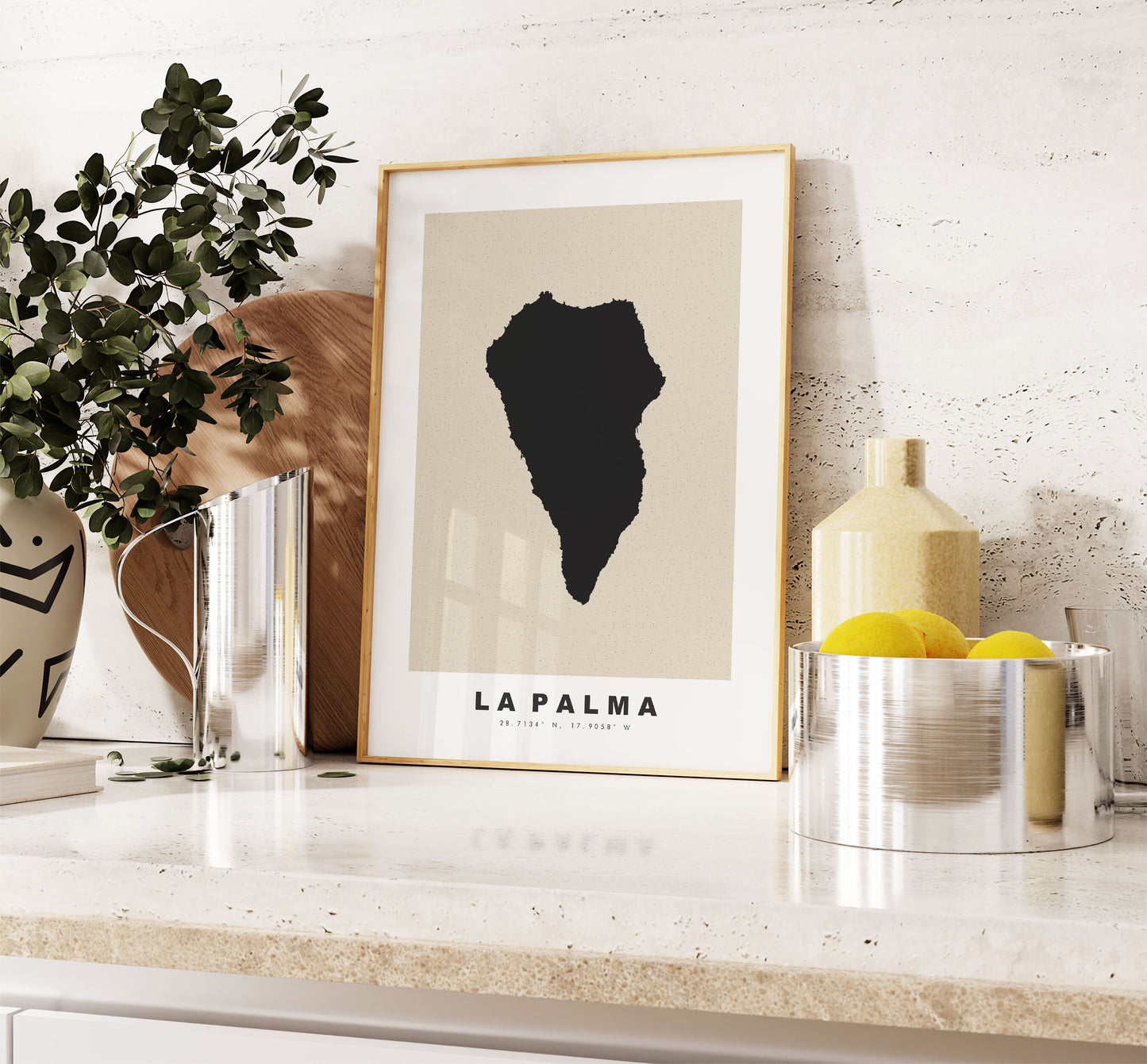 La Palma Map Print - Personalised Map Gift - Framed or Canvas Options Available - Custom Text Options - Personalised Gift - Spain & Islands