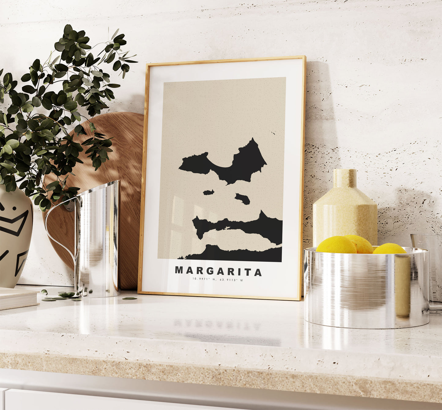 Isla Margarita Map Print - Personalised Map Gift - Framed or Canvas Options Available - Custom Text Options - Personalised Gift - Caribbean