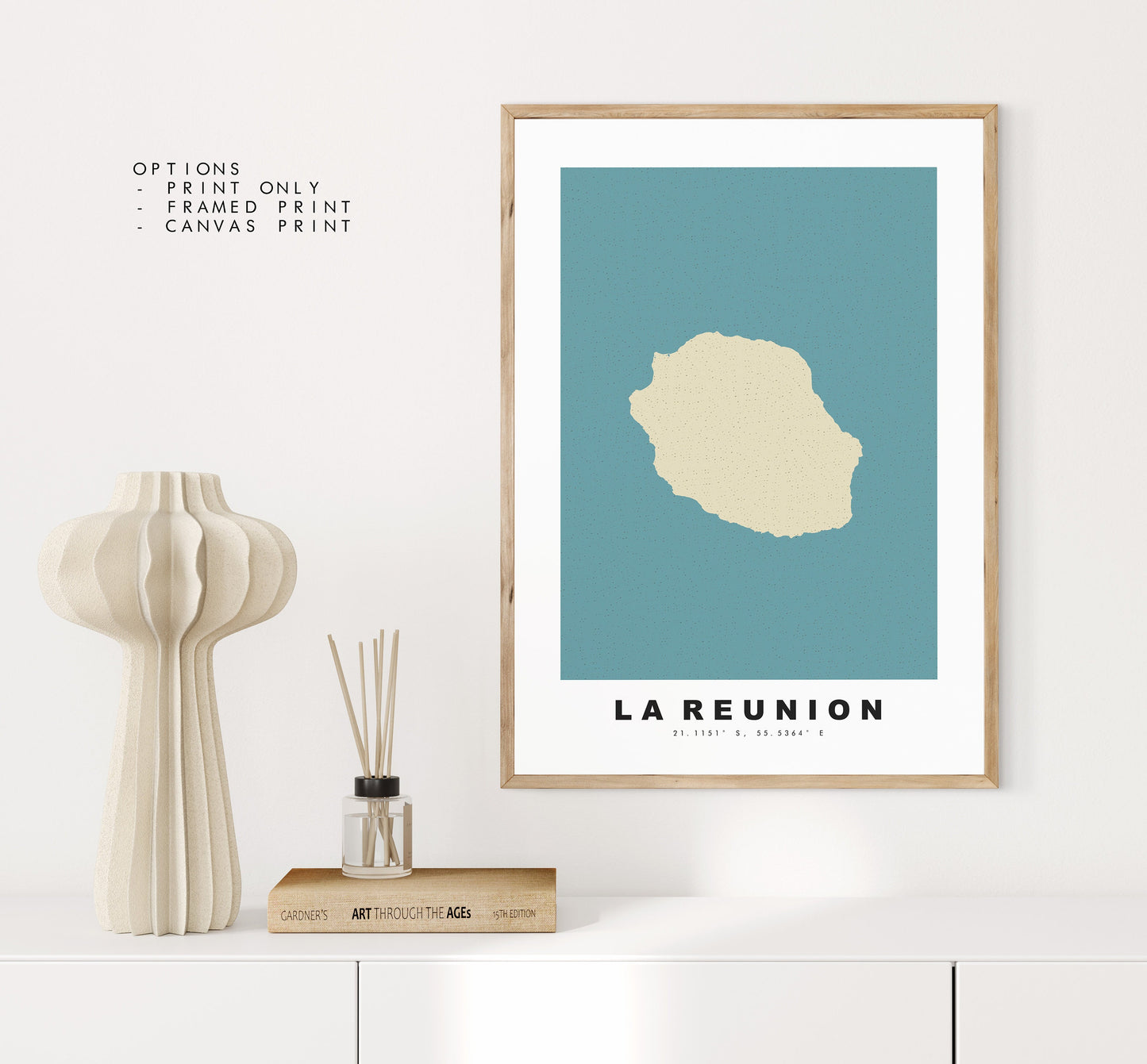 La Reunion Map Print - Personalised Map Gift - Framed or Canvas Options Available - Custom Text Options - Personalised Gift - France & Islands