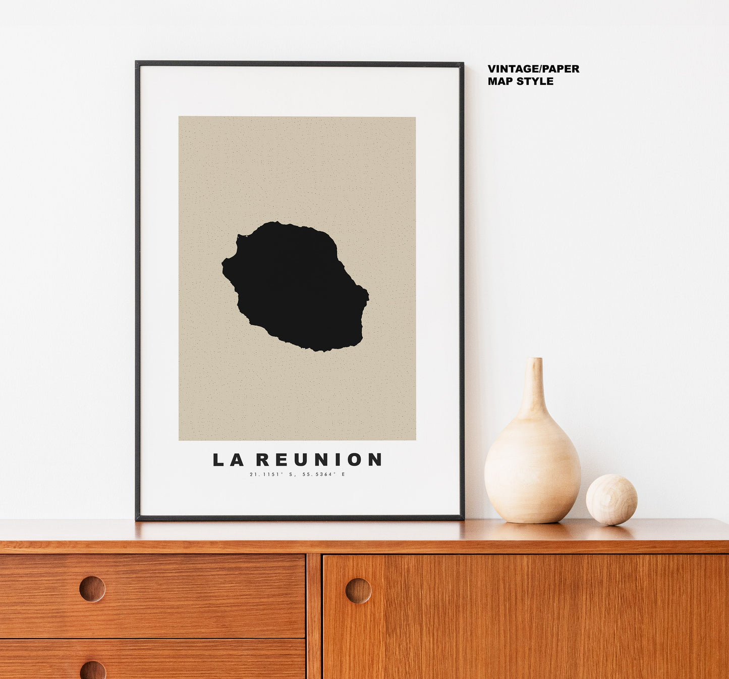 La Reunion Map Print - Personalised Map Gift - Framed or Canvas Options Available - Custom Text Options - Personalised Gift - France & Islands