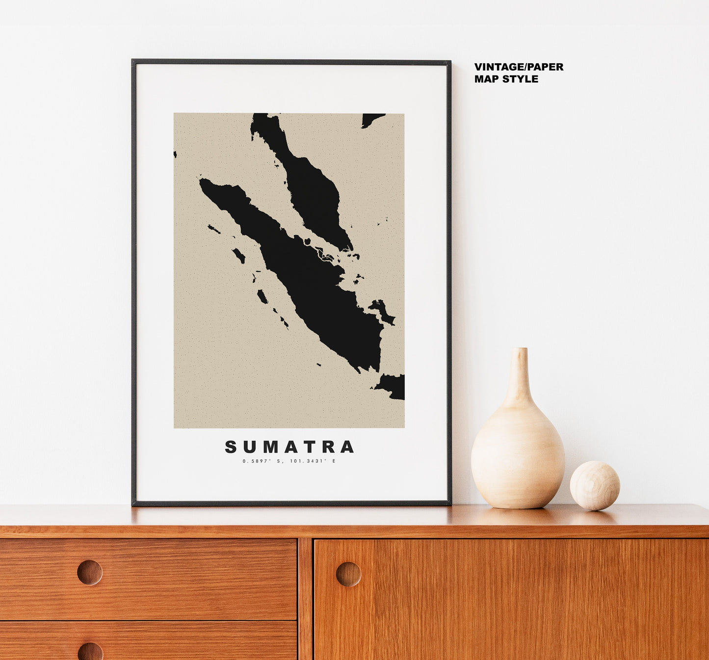 Sumatra Map Print - Personalised Map Gift - Framed or Canvas Options Available - Custom Text Options - Personalised Gift - Asia