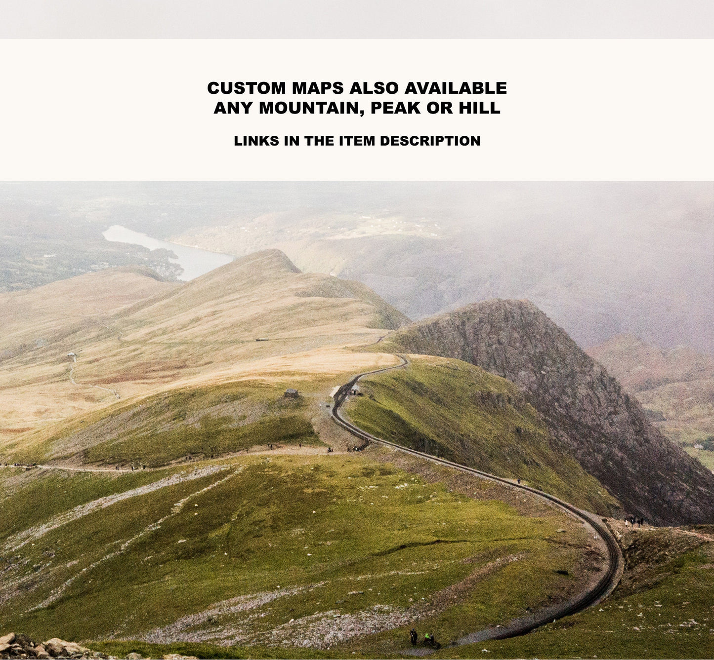 Craig Cym Silyn Print - Contour Map - Craig Cym Silyn Poster - Wales - Topographic Map - Print - Poster - Wall Art - Nantlle Ridge