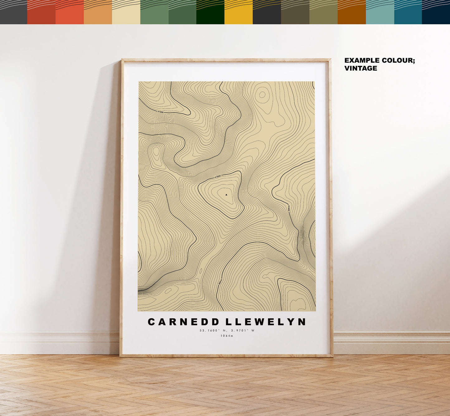 Carnedd Llewelyn Print - Contour Map - Snowdonia - Wales - Topographic Map - Print - Poster - Wall Art - Carnedd Llewelyn Poster