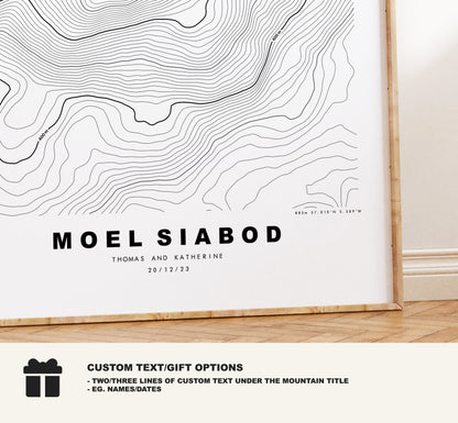 Moel Siabod Print - Contour Map - Snowdonia - Wales - Topographic Map - Print - Poster - Wall Art - Moel Siabod Poster - Relief Map