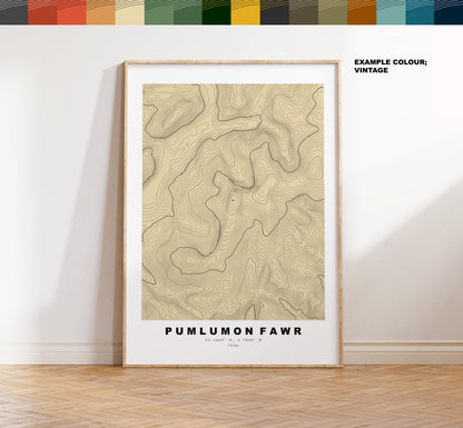 Plynlimon Print - Contour Map - Cambrian Mountains - Wales - Topographic Map - Print - Poster - Wall Art - Plynlimon Poster - Pumlumon Fawr