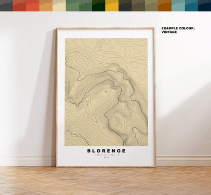 Blorenge Print - Contour Map - Blorenge, Brecon Beacons - Wales - Topographic Map - Wall Art - Blorenge Contour Map - Topography