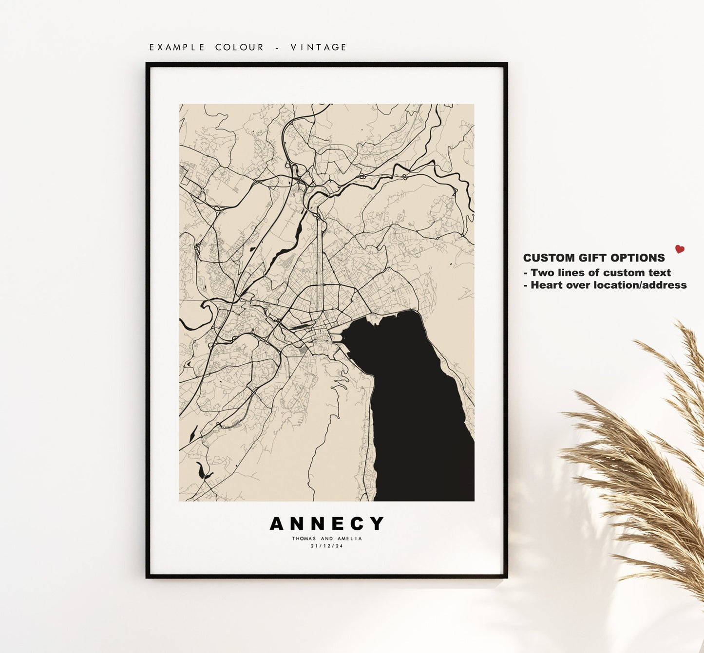 Annecy Map Print - City Map Poster - Map Wall Art - France City Maps - Annecy Print - Annecy Poster - Minimalist City Map - France