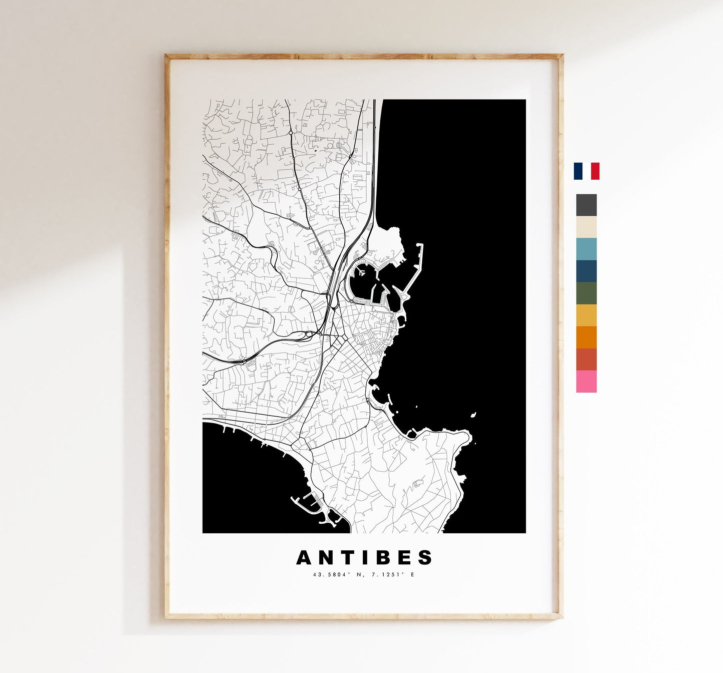 Antibes Map Print - City Map Poster - Map Wall Art - France City Maps - Antibes Print - Antibes Poster - Minimalist City Map - France