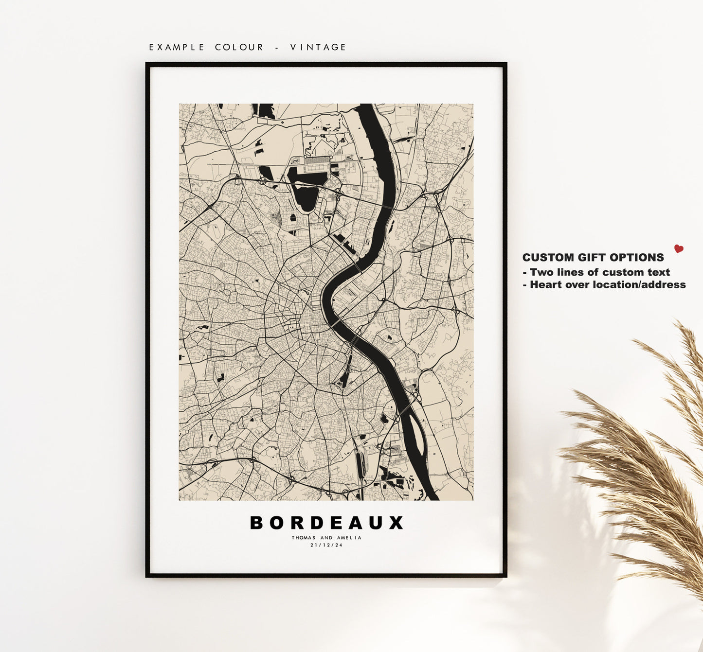 Bordeaux Map Print - City Map Poster - Map Wall Art - France City Maps - Bordeaux Print - Bordeaux Poster - Minimalist City Map - France