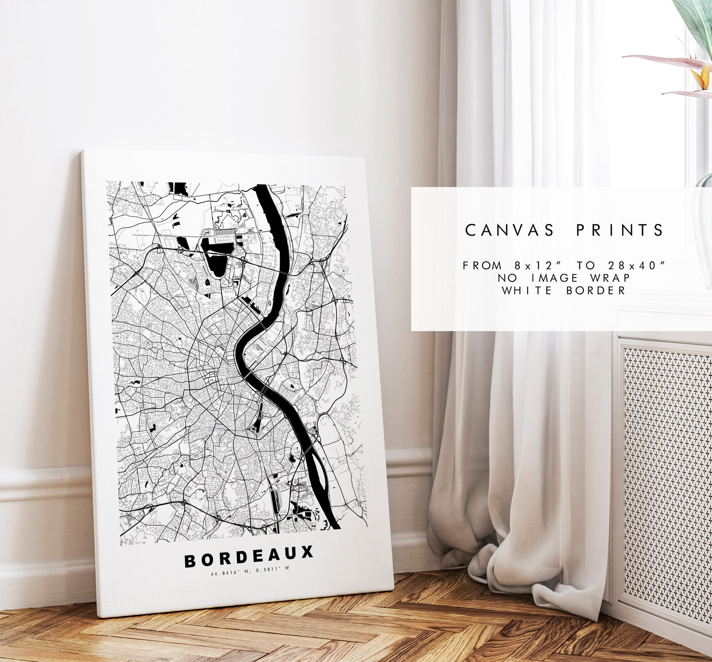 Bordeaux Map Print - City Map Poster - Map Wall Art - France City Maps - Bordeaux Print - Bordeaux Poster - Minimalist City Map - France